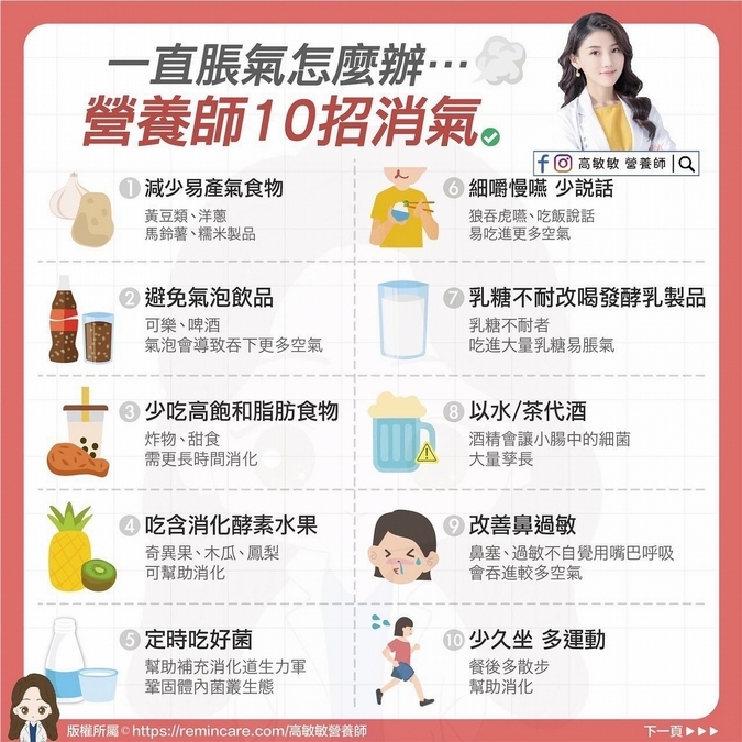 改善脹氣10招，飲食不踩雷