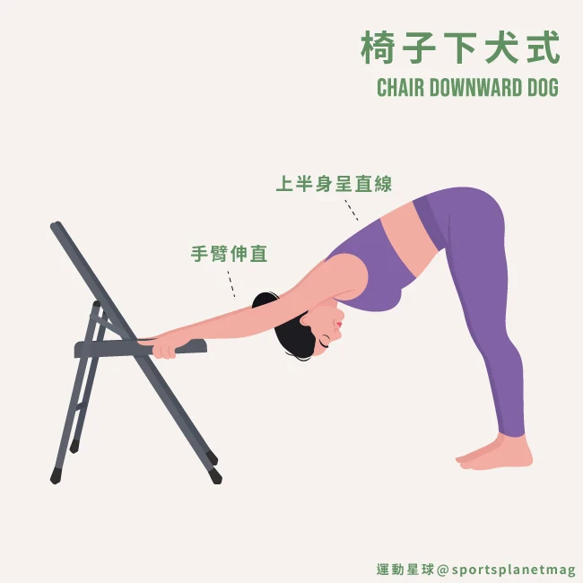 1. 椅子下犬式（Chair Downward Dog）