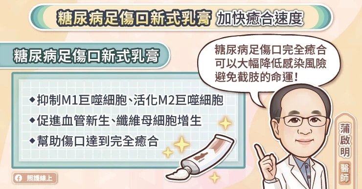 新式乳膏治療糖尿病足傷口