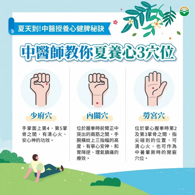 夏季養心按摩3大穴位