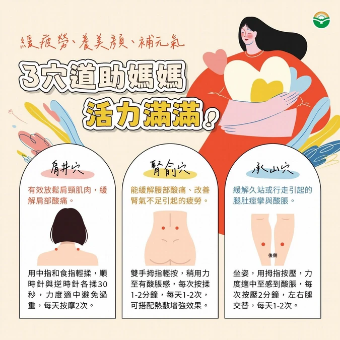 按摩3穴位緩解痠痛疲勞