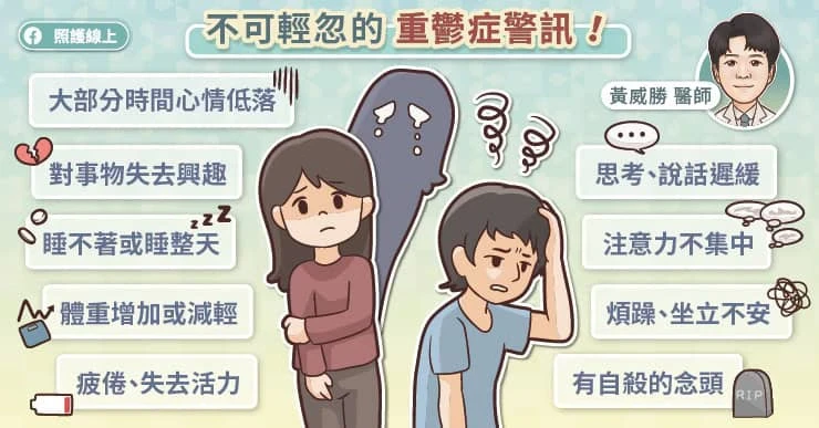 重度憂鬱症嚴重恐自殺