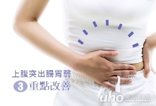 上腹突出腸胃弱 3重點改善