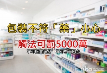 包裝不符「藥」小心 觸法可罰5仟萬