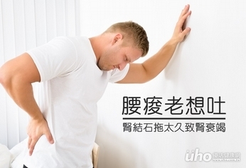 腰痠老想吐 腎結石拖太久致腎衰竭