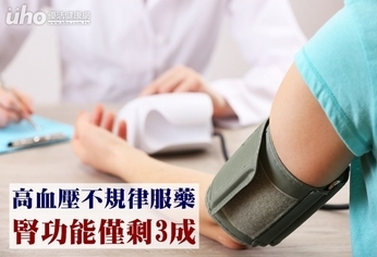 高血壓不規律服藥 腎功能僅剩3成