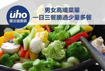 男女高纖菜單 一日三餐勝過少量多餐