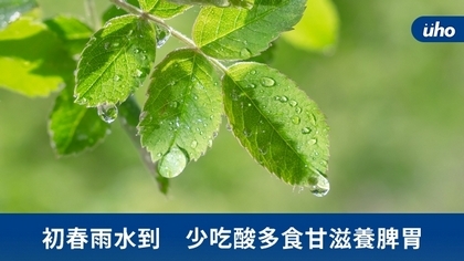 初春雨水到 少吃酸多食甘滋養脾胃