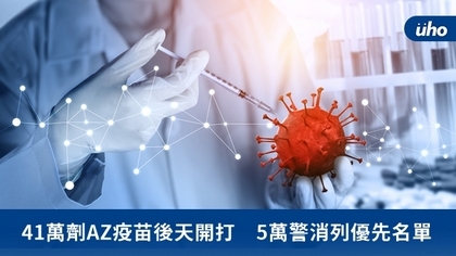 41萬劑AZ疫苗後天開打 5萬警消列優先名單