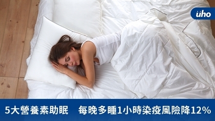5大營養素助眠 每晚多睡1小時染疫風險降12%