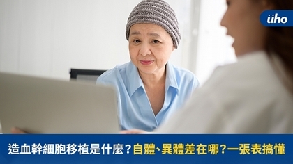 造血幹細胞移植是什麼?自體、異體差在哪?一張表搞懂